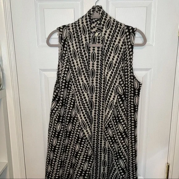 ANTHROPOLOGIE Moth Wool Cotton Blend Long Open Sleeveless Cardigan Sweater XS/S - Picture 3 of 8